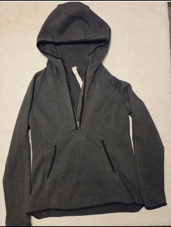 lululemon athletica Jackets & Blazers - Lululemon Scuba Gray Womens 8 Hoodie Pullover Quarter Zip Knit Sweatshirt